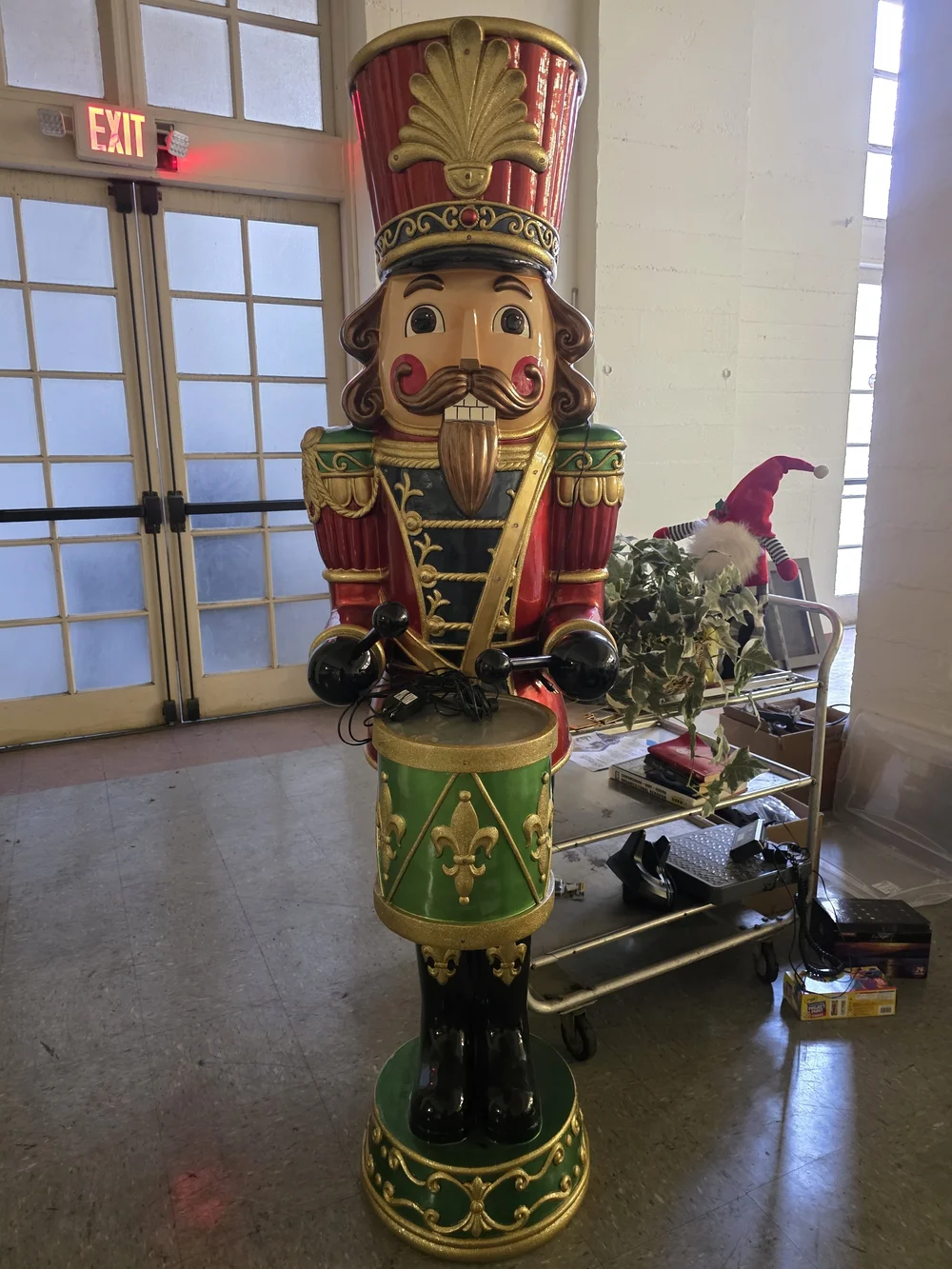 Festive Light-Up Nutcracker Drummer Holiday Decoration - Red & Gold